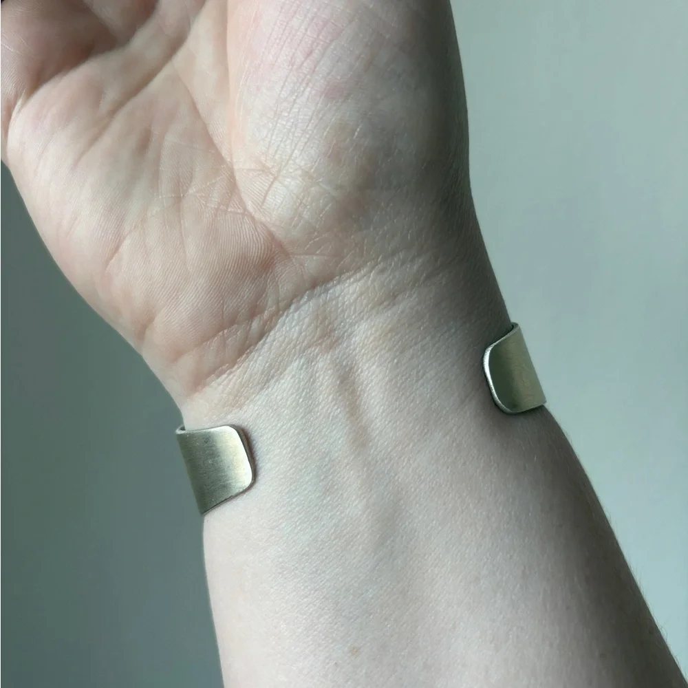 Sterling silver cuff with pink dahlia turquoise stone